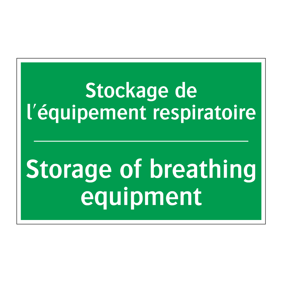 Stockage de l'équipement respiratoire /.../ - Storage of breathing equipment