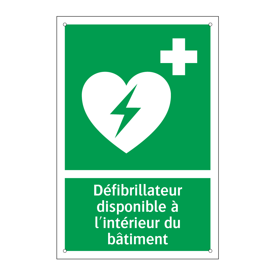 Défibrillateur disponible à l'intérieur du bâtiment