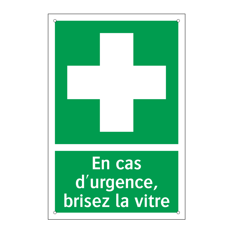 En cas d'urgence, brisez la vitre