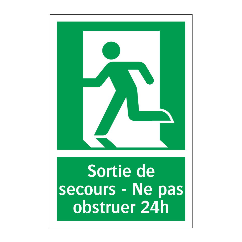 Sortie de secours - Ne pas obstruer 24h
