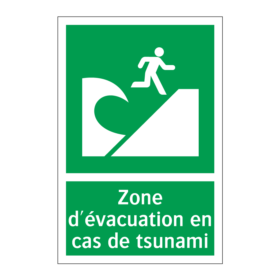Zone d'évacuation en cas de tsunami