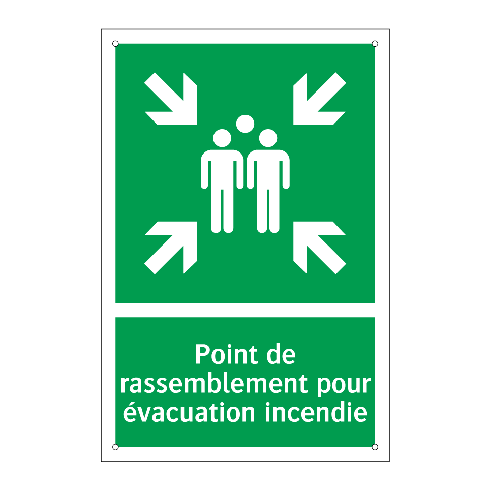Point de rassemblement pour évacuation incendie