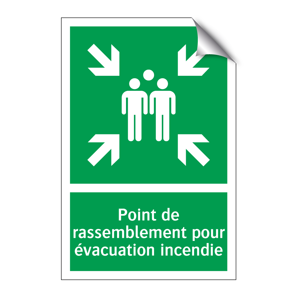 Point de rassemblement pour évacuation incendie