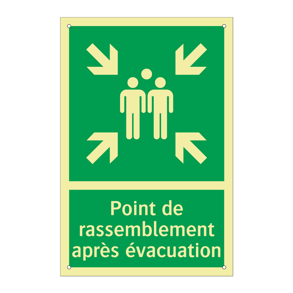 Point de rassemblement après évacuation