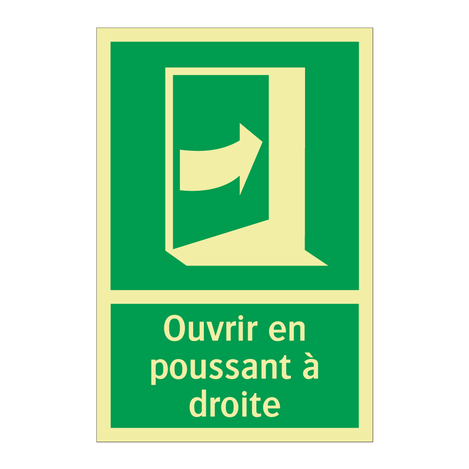 Ouvrir en poussant à droite