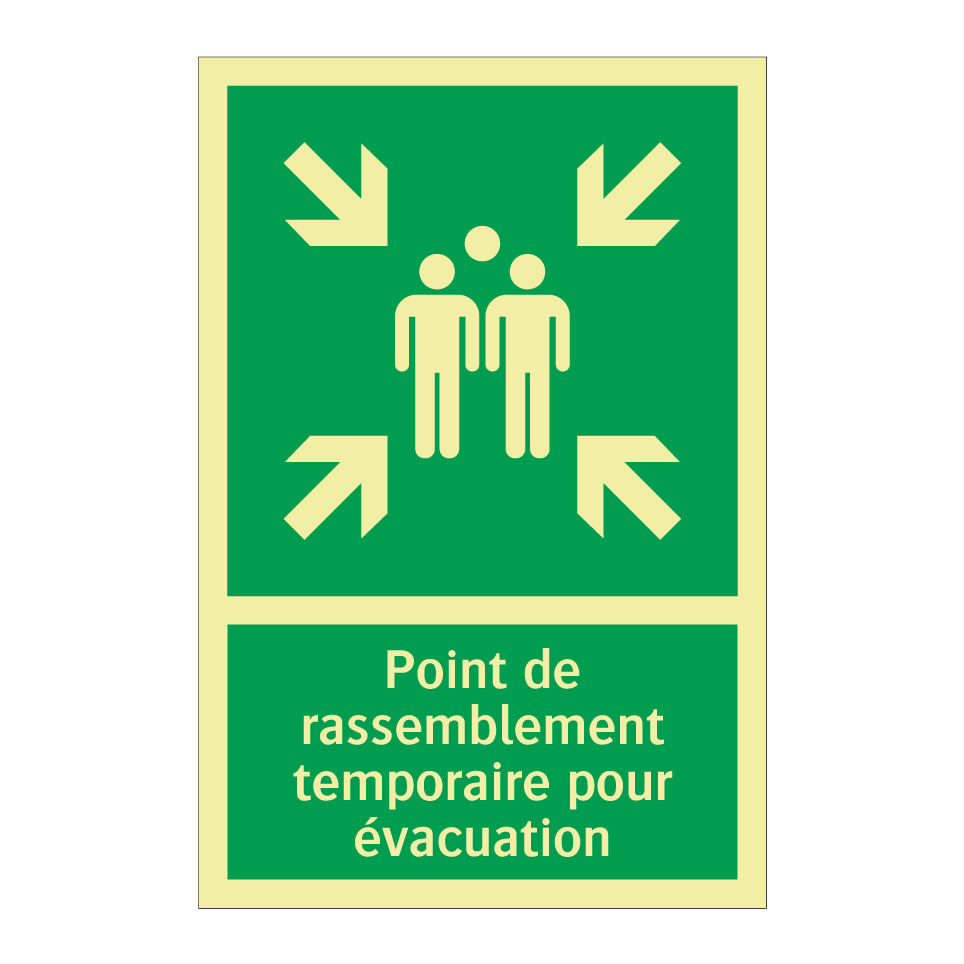 Point de rassemblement temporaire pour évacuation