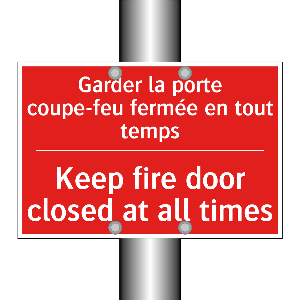 Garder la porte coupe-feu fermée /.../ - Keep fire door closed at all times /.../