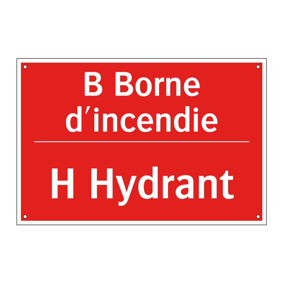 B Borne d'incendie - H Hydrant