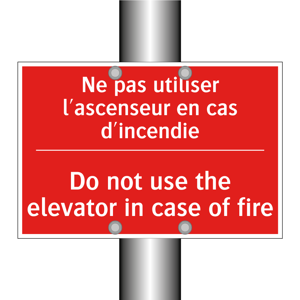 Ne pas utiliser l'ascenseur en /.../ - Do not use the elevator in case /.../