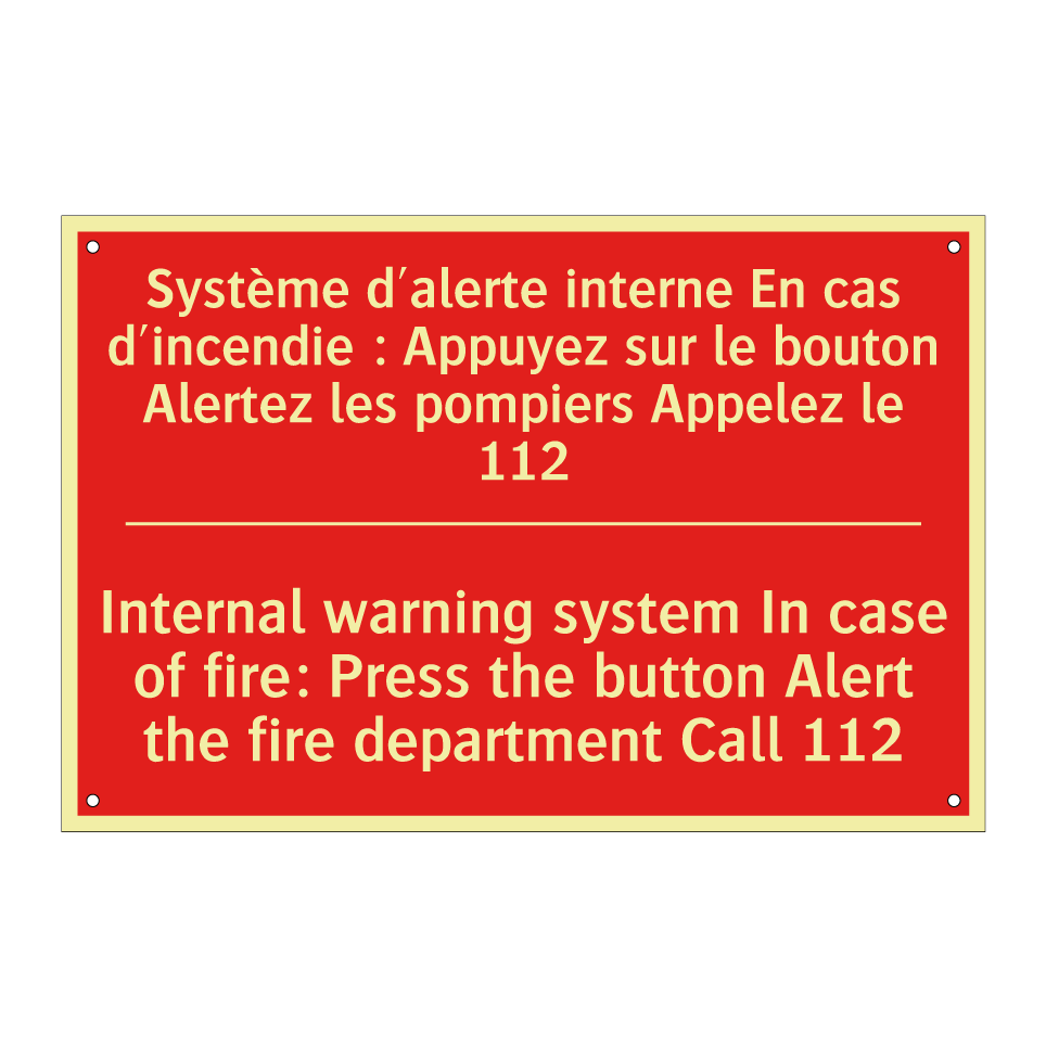 Système d'alerte interne En cas /.../ - Internal warning system In case /.../