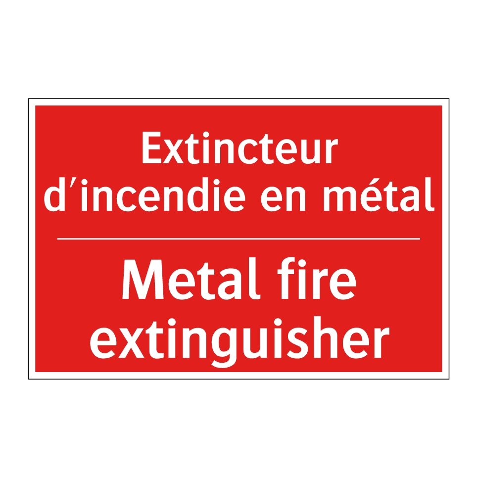Extincteur d'incendie en métal - Metal fire extinguisher