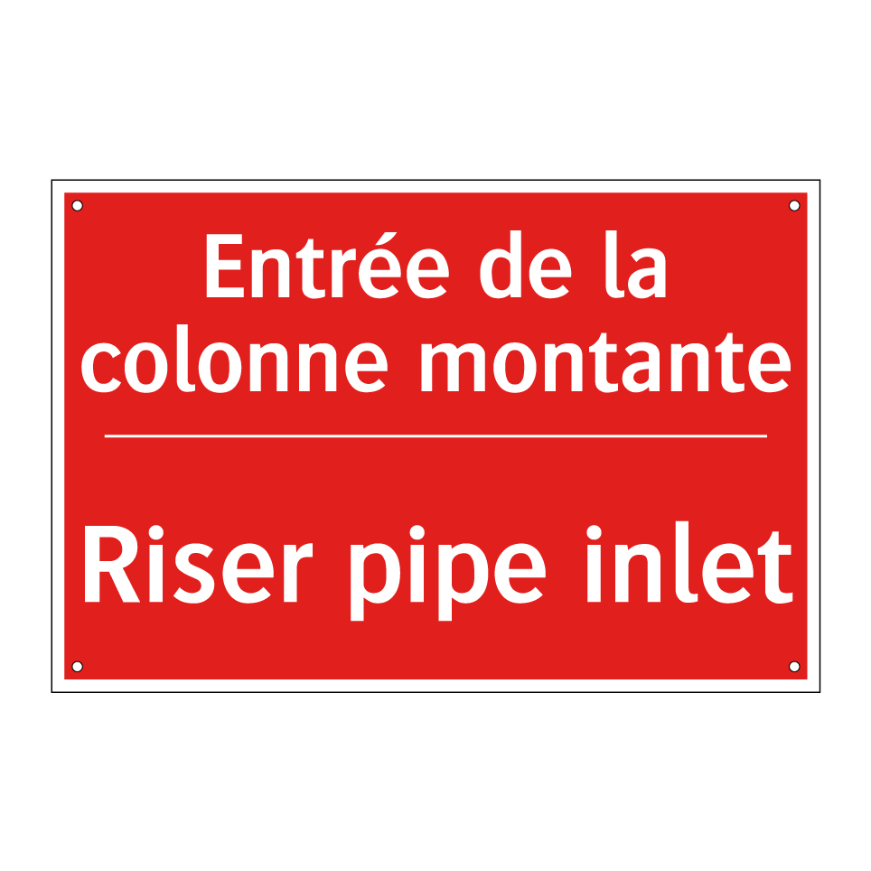 Entrée de la colonne montante - Riser pipe inlet