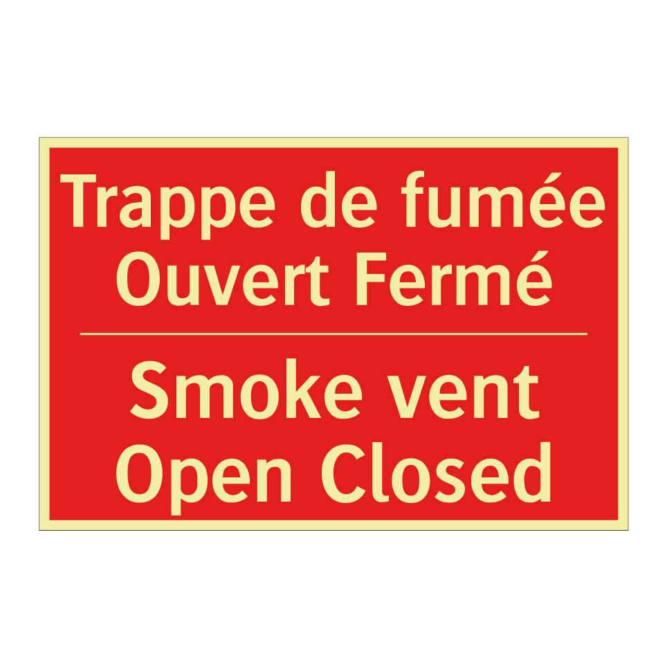 Trappe de fumée Ouvert Fermé - Smoke vent Open Closed