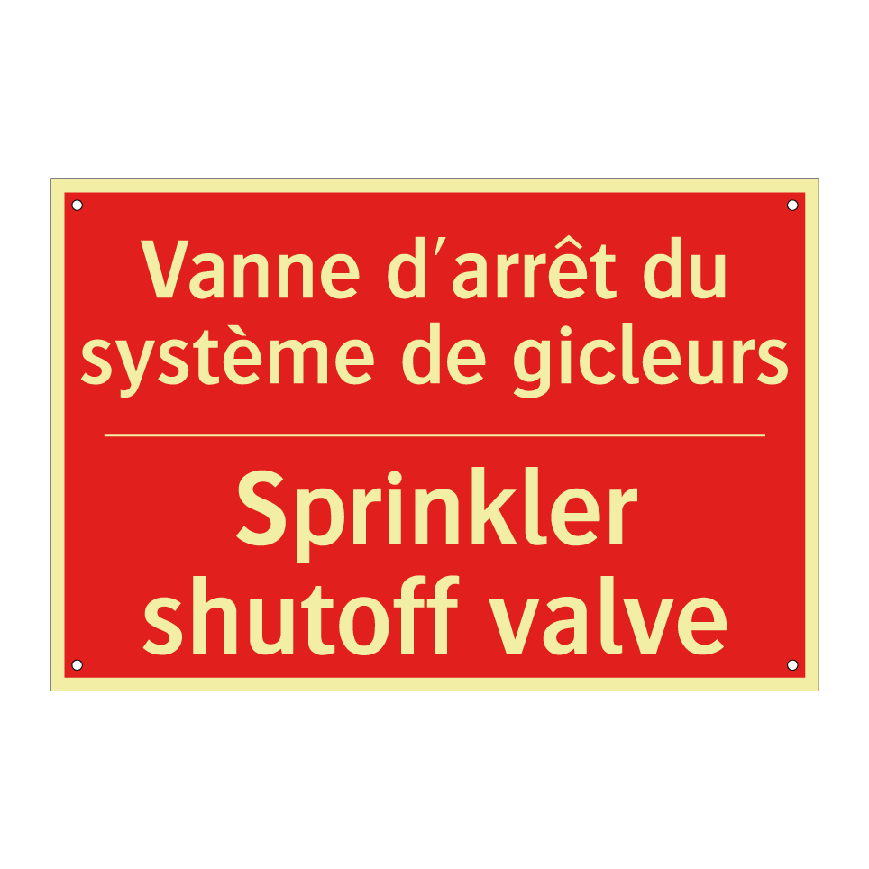 Vanne d'arrêt du système de gicleurs /.../ - Sprinkler shutoff valve