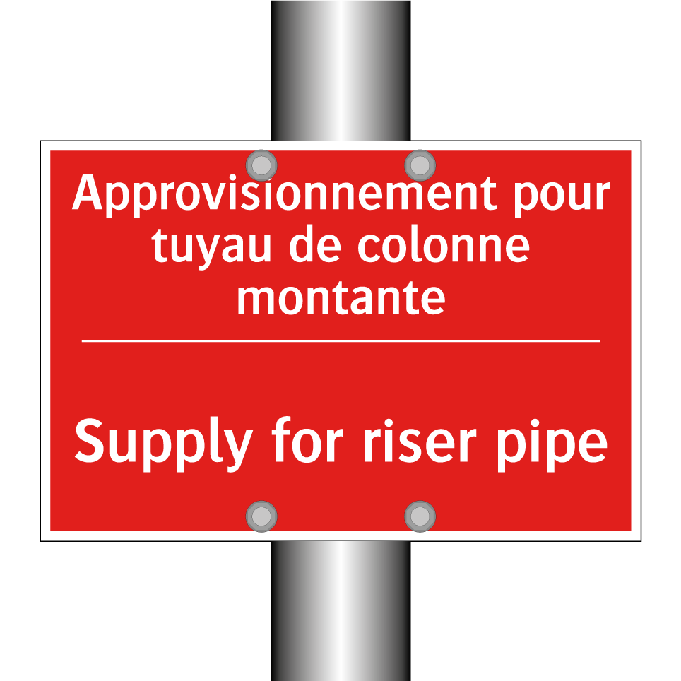 Approvisionnement pour tuyau de /.../ - Supply for riser pipe