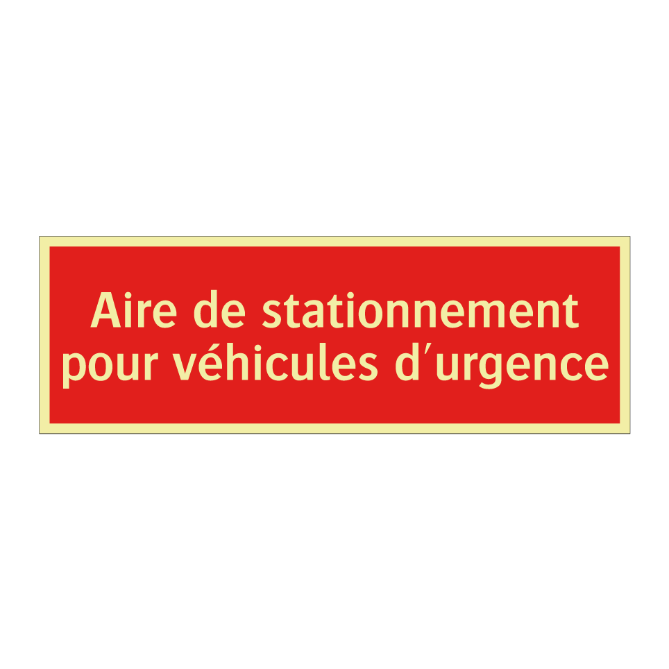 Aire de stationnement pour véhicules d'urgence