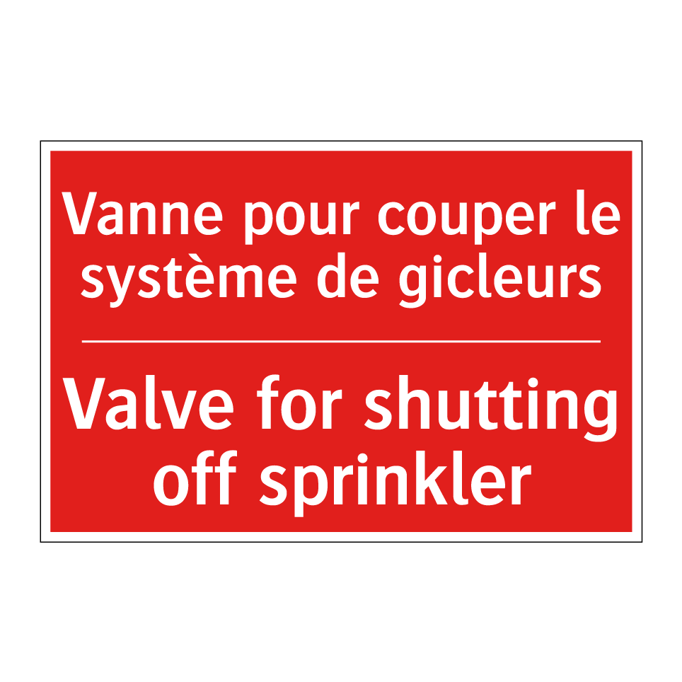Vanne pour couper le système de /.../ - Valve for shutting off sprinkler /.../