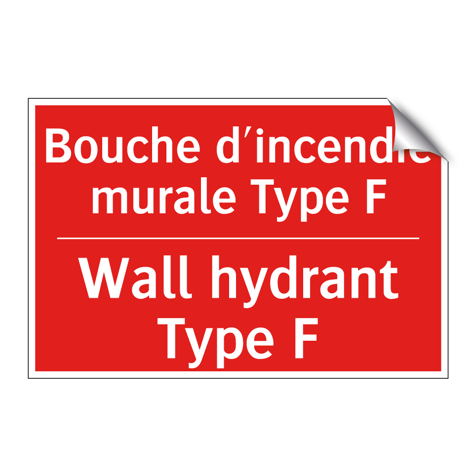 Bouche d'incendie murale Type /.../ - Wall hydrant Type F