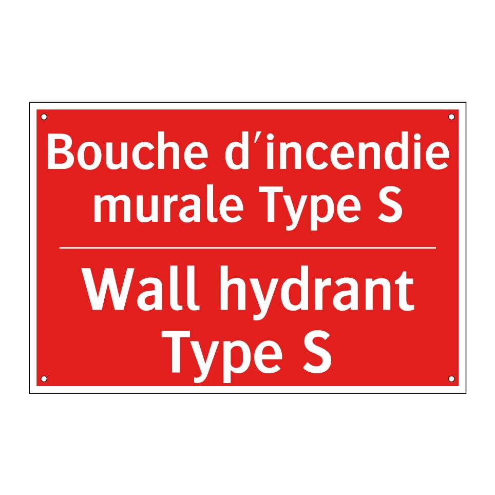 Bouche d'incendie murale Type /.../ - Wall hydrant Type S