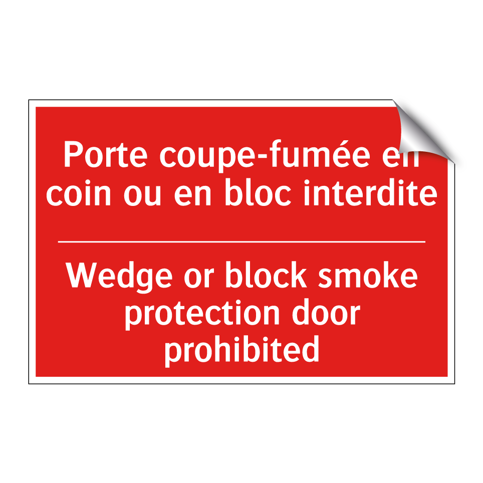 Porte coupe-fumée en coin ou en /.../ - Wedge or block smoke protection /.../