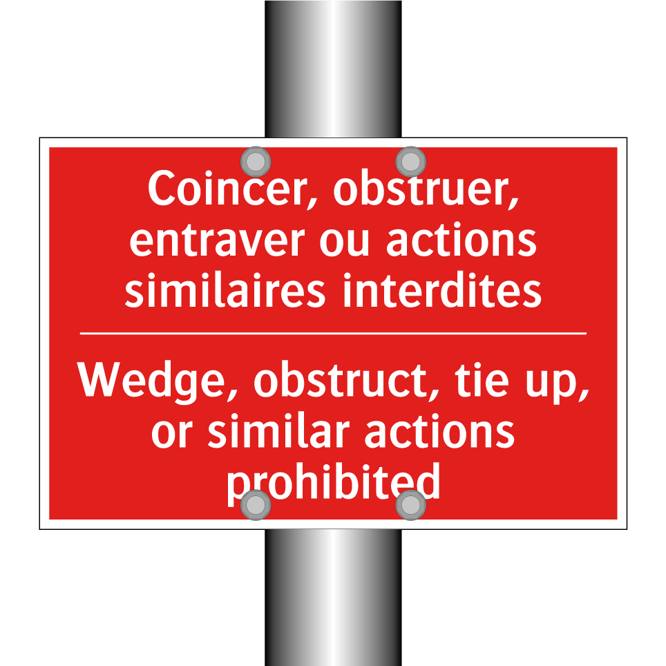 Coincer, obstruer, entraver ou /.../ - Wedge, obstruct, tie up, or similar /.../