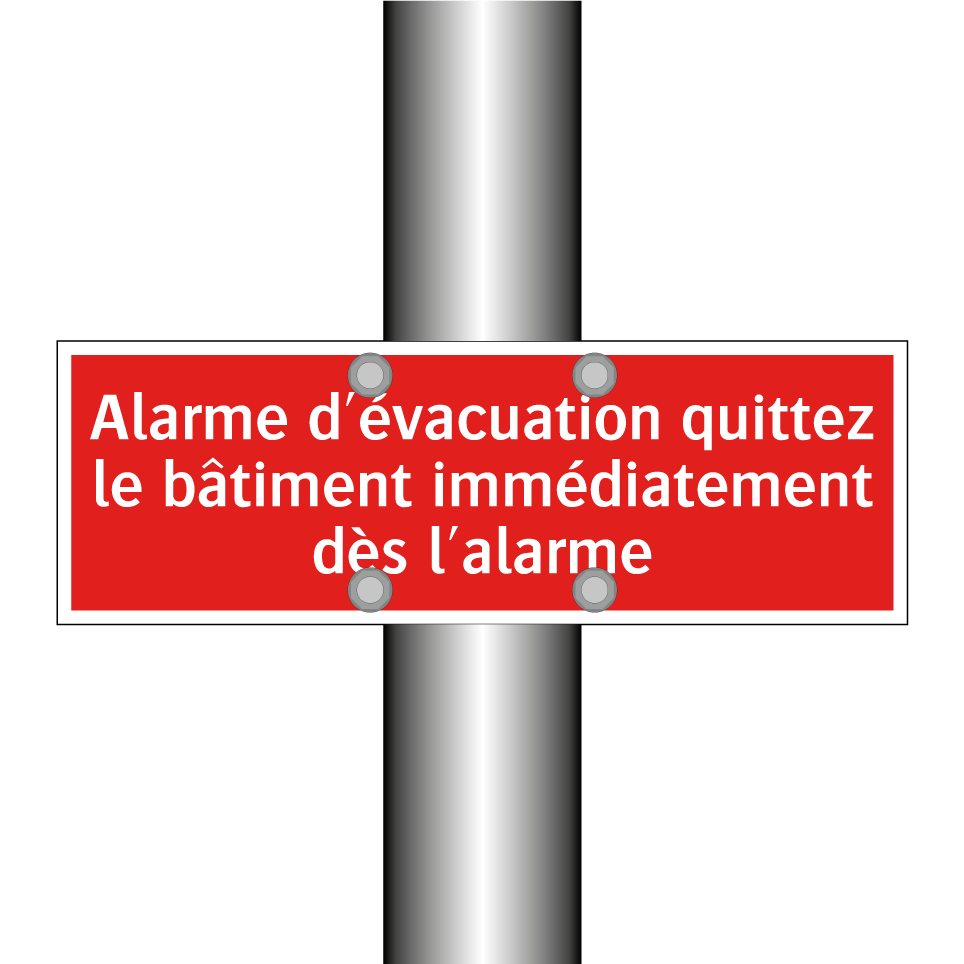 Alarme d'évacuation quittez le bâtiment immédiatement dès l'alarme