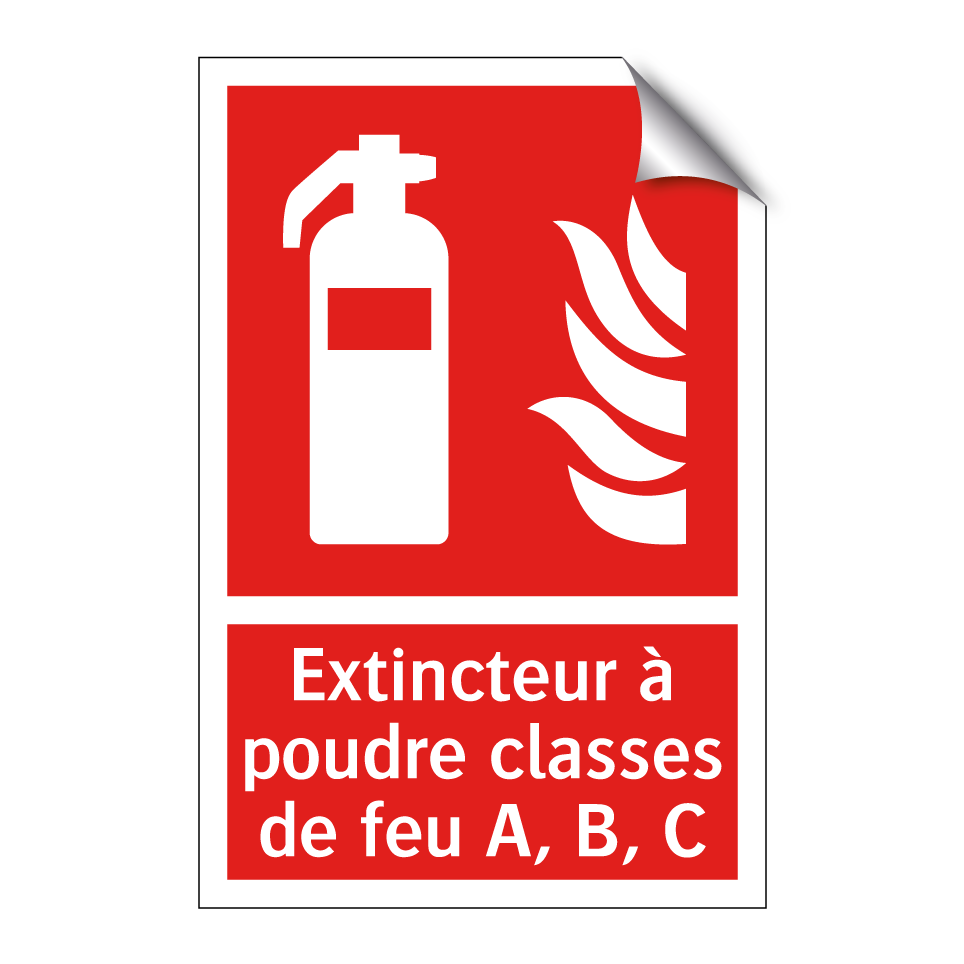 Extincteur à poudre classes de feu A, B, C