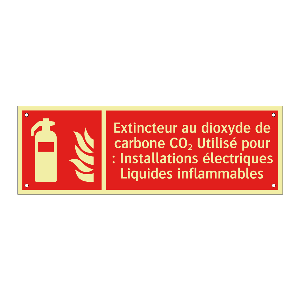 Extincteur au dioxyde de carbone CO₂ Utilisé pour : Installations électriques Liquides inflammables