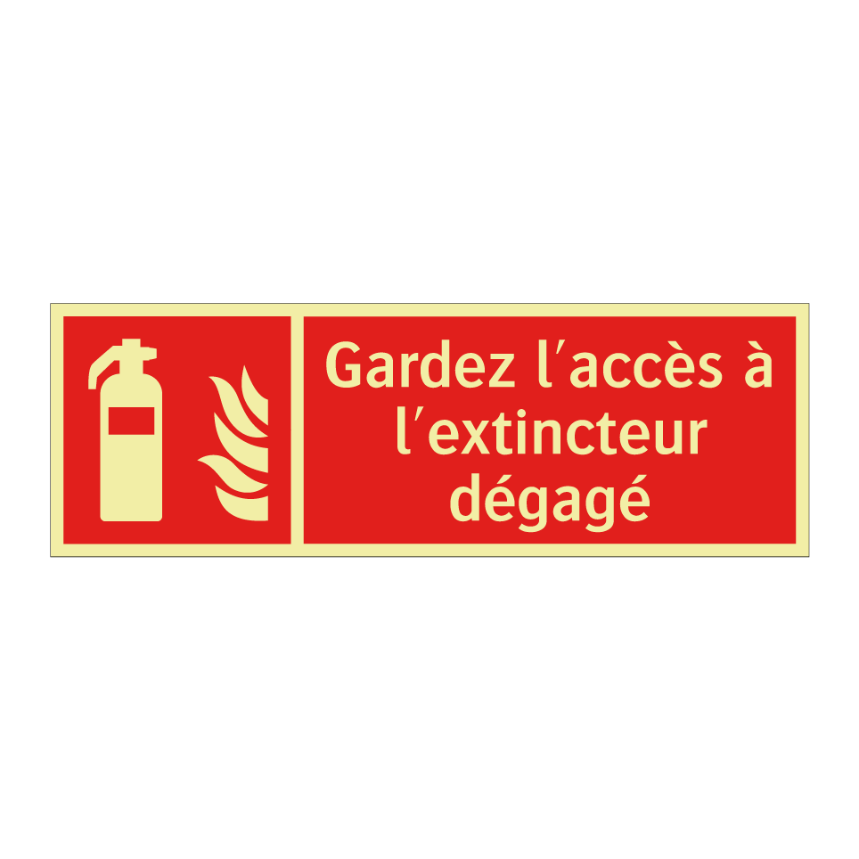 Gardez l'accès à l'extincteur dégagé