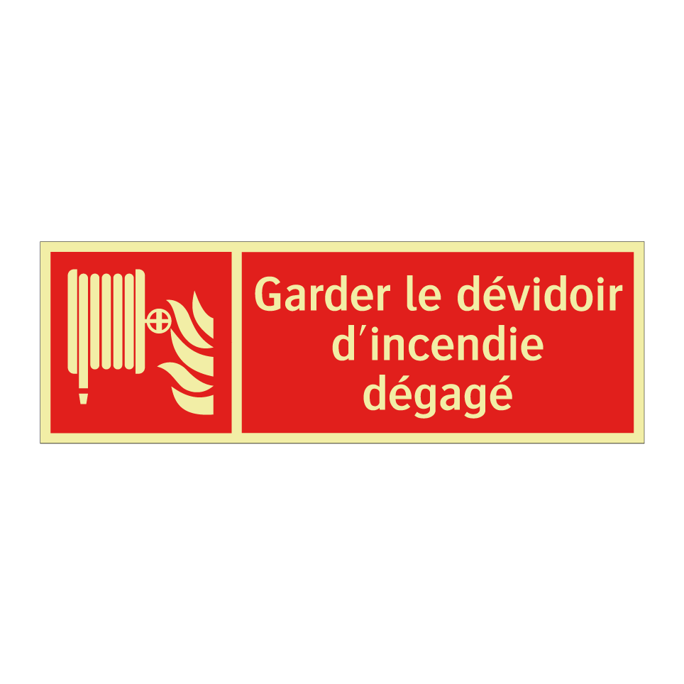 Garder le dévidoir d'incendie dégagé