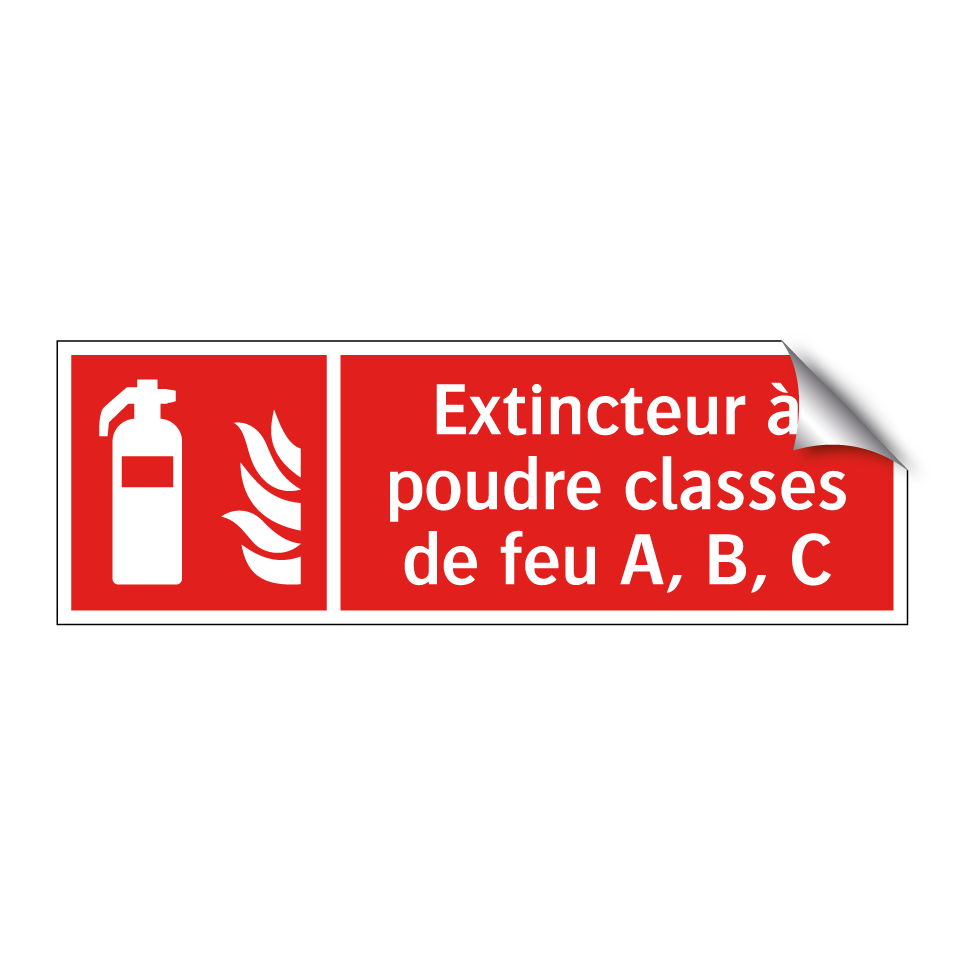 Extincteur à poudre classes de feu A, B, C