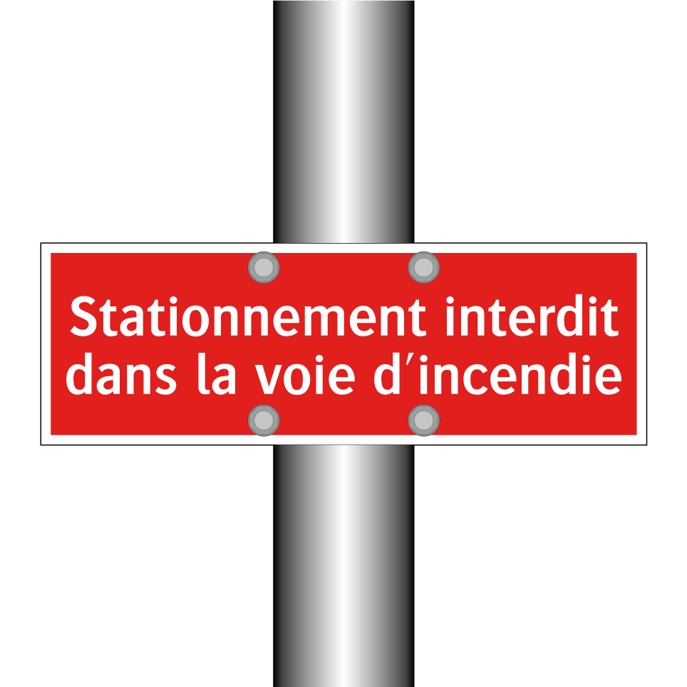 Stationnement interdit dans la voie d'incendie