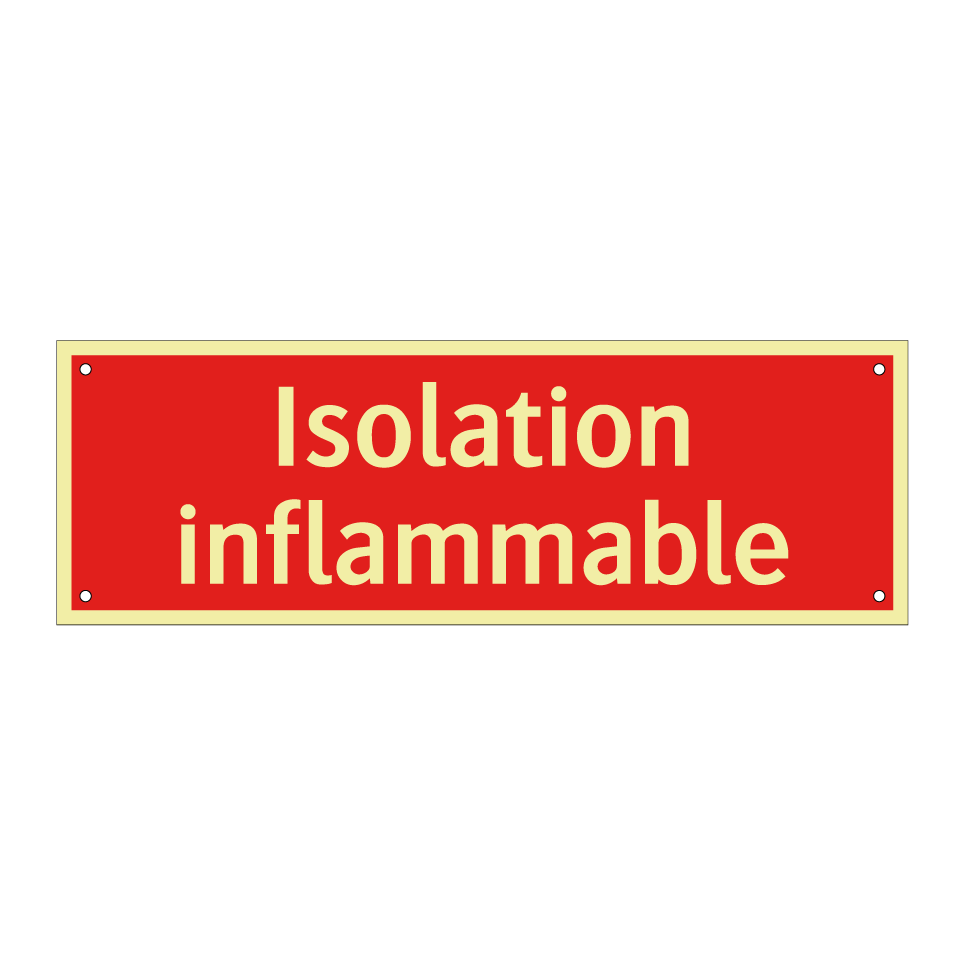 Isolation inflammable