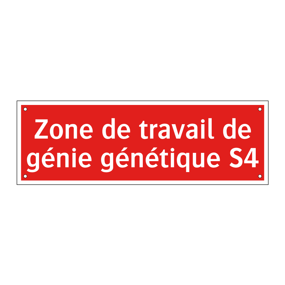 Zone de travail de génie génétique S4