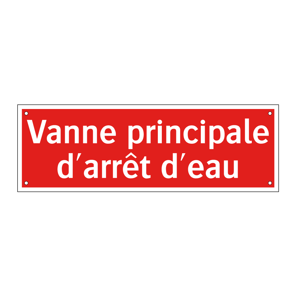 Vanne principale d'arrêt d'eau