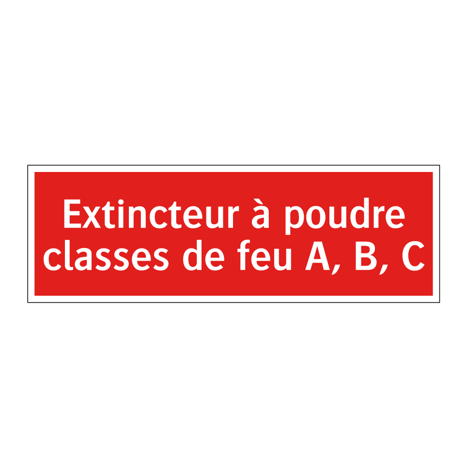 Extincteur à poudre classes de feu A, B, C