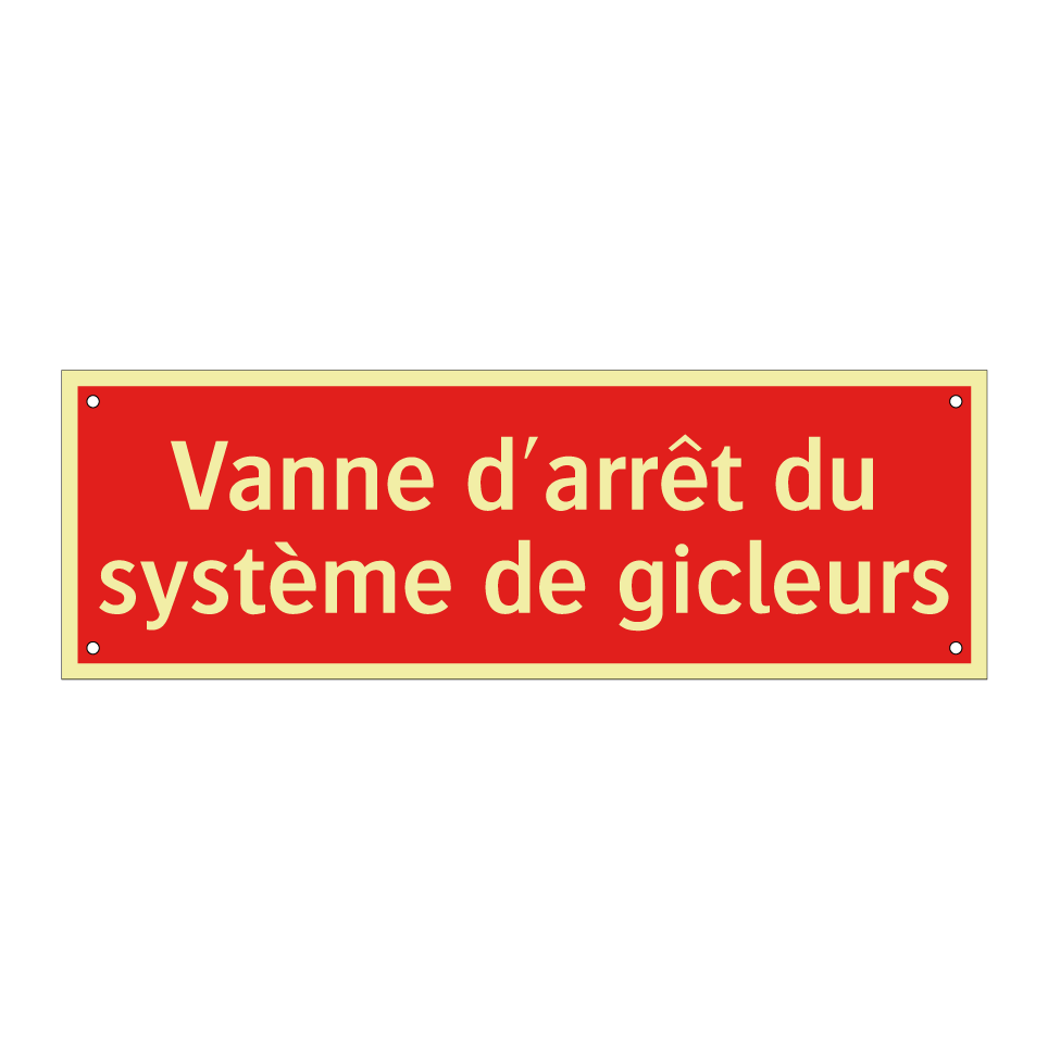 Vanne d'arrêt du système de gicleurs