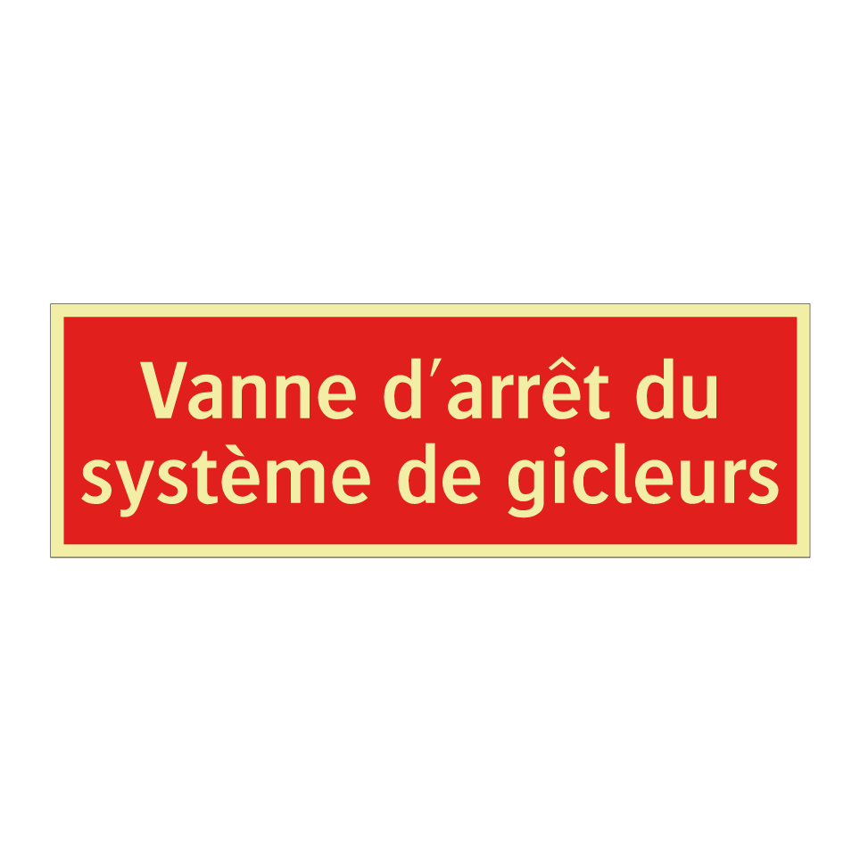 Vanne d'arrêt du système de gicleurs