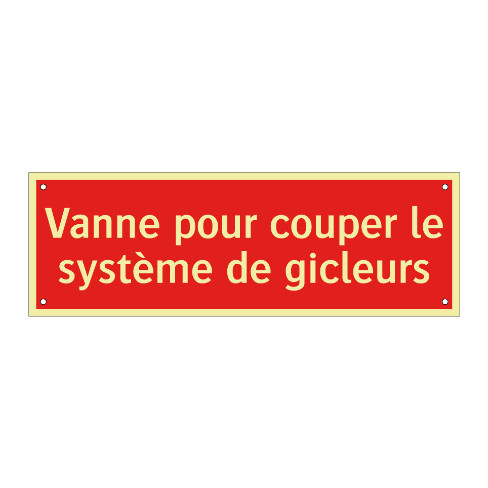 Vanne pour couper le système de gicleurs