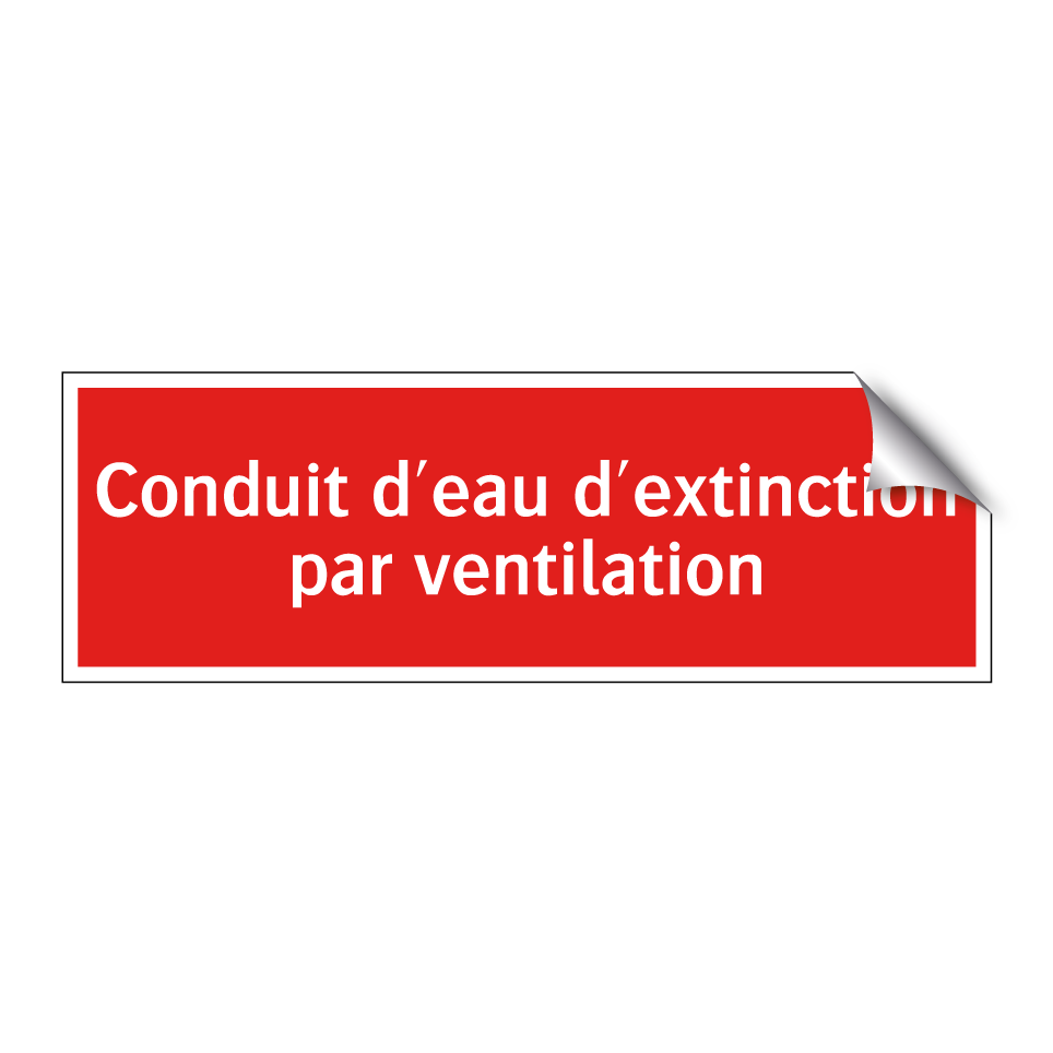 Conduit d'eau d'extinction par ventilation