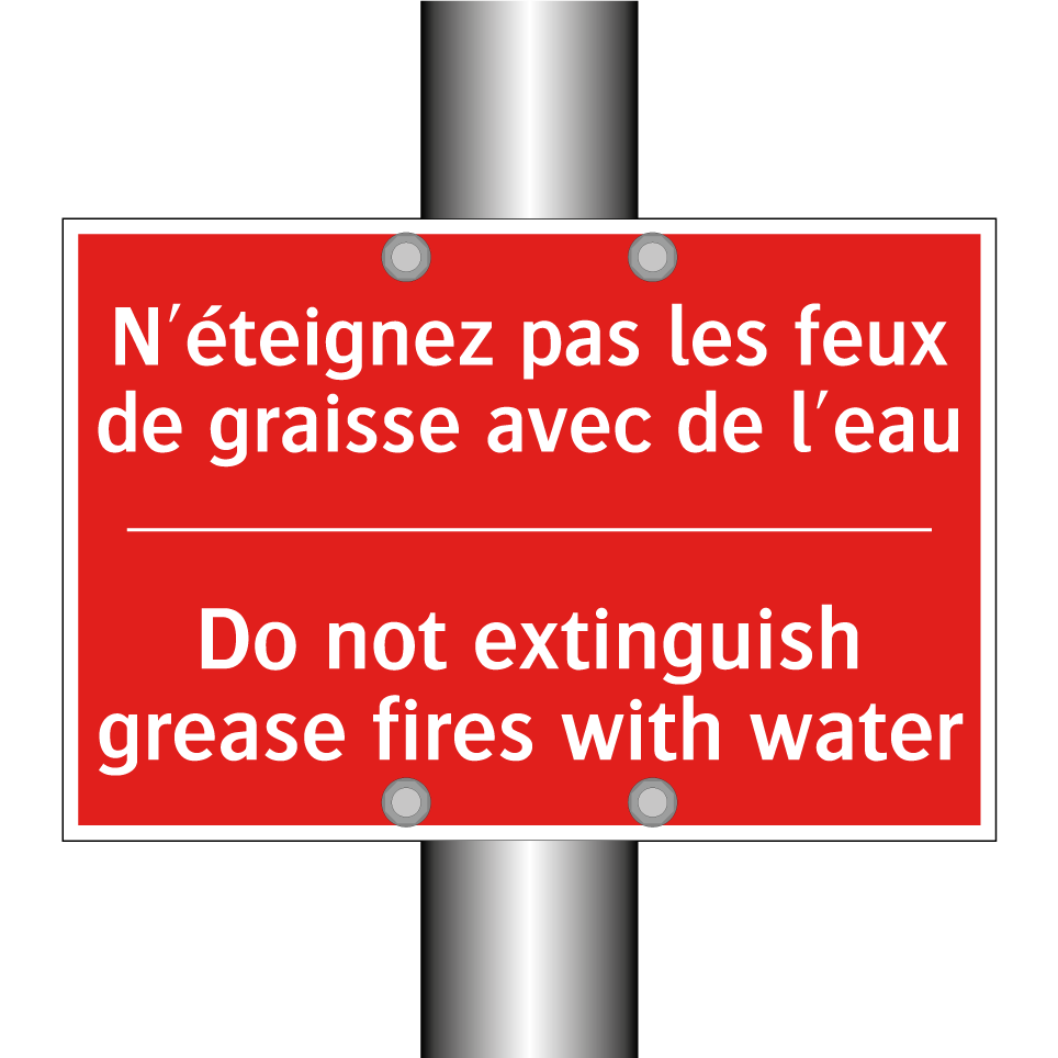 N'éteignez pas les feux de graisse /.../ - Do not extinguish grease fires /.../