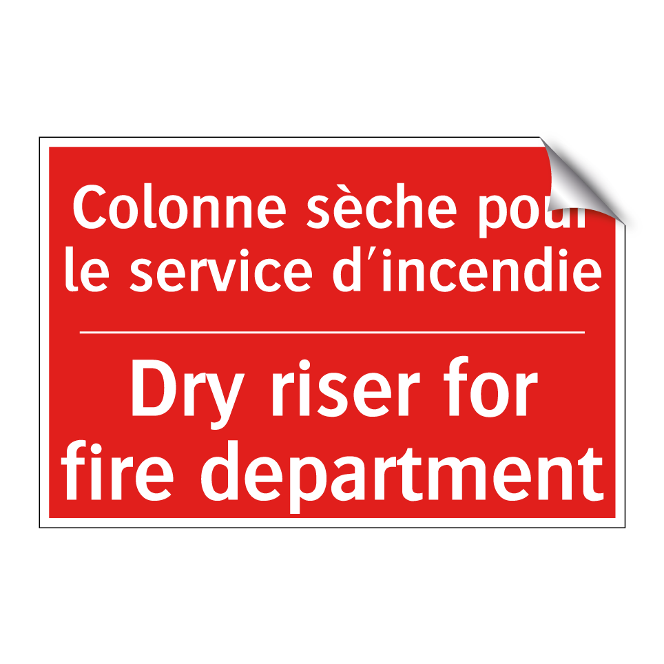 Colonne sèche pour le service /.../ - Dry riser for fire department