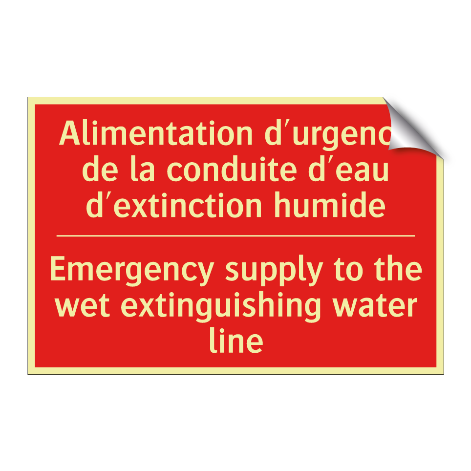 Alimentation d'urgence de la conduite /.../ - Emergency supply to the wet extinguishing /.../