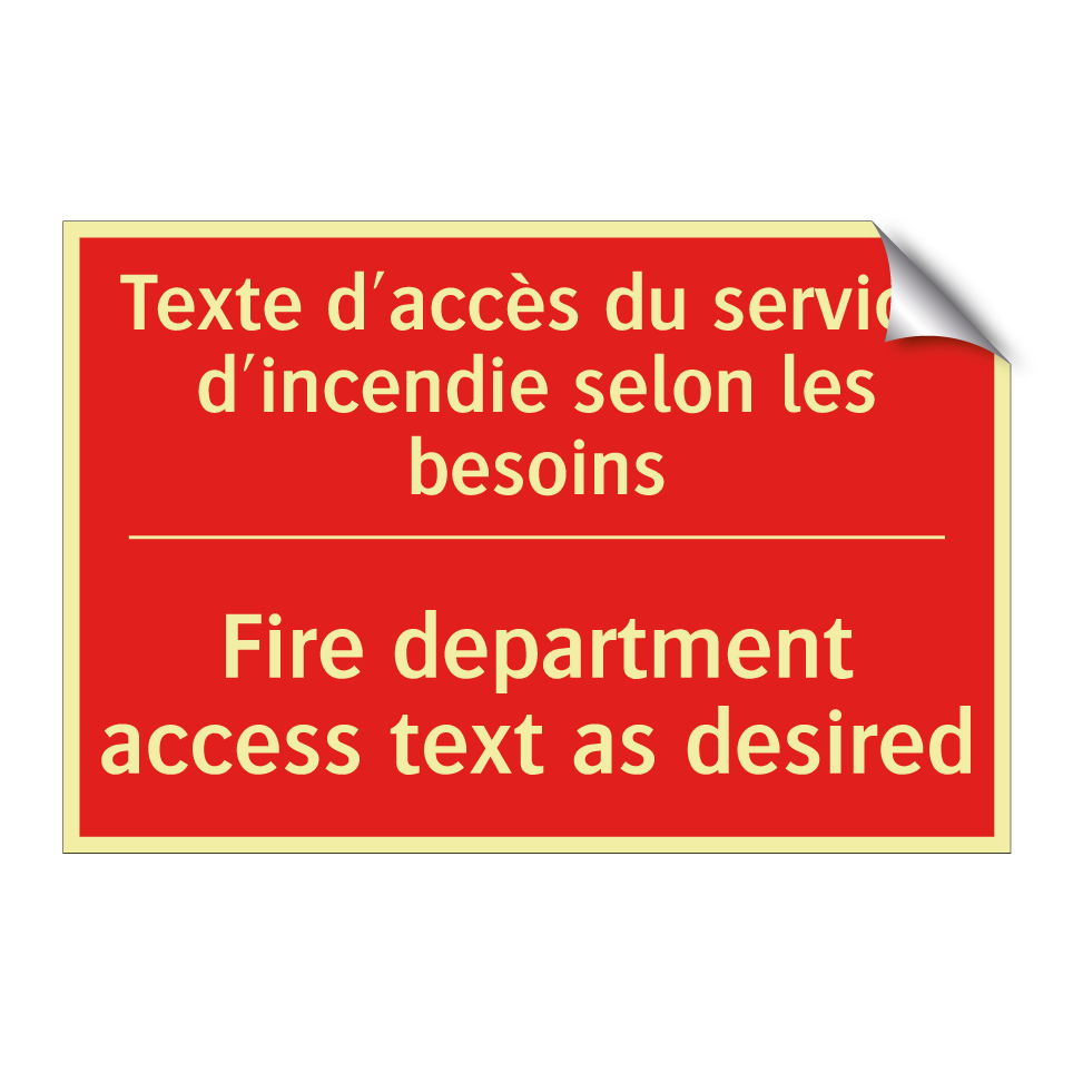 Texte d'accès du service d'incendie /.../ - Fire department access text as /.../