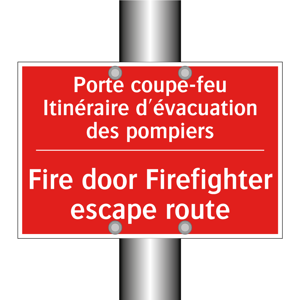 Porte coupe-feu Itinéraire d'évacuation /.../ - Fire door Firefighter escape route /.../
