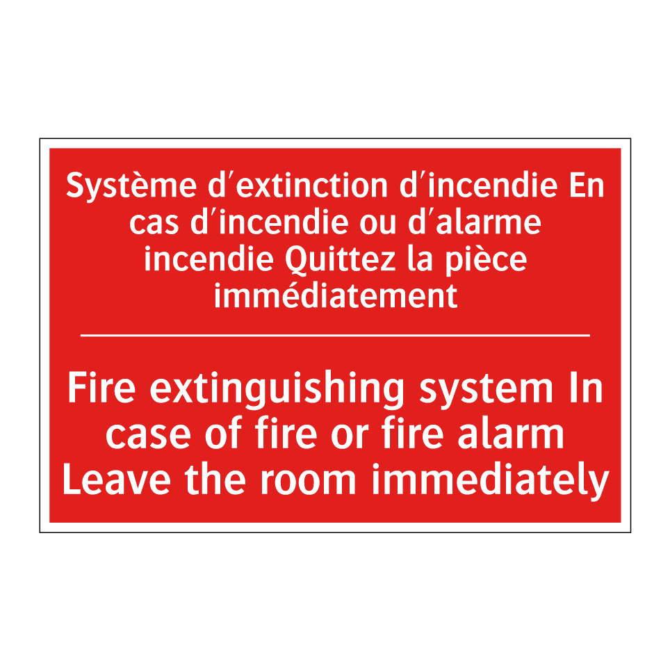 Système d'extinction d'incendie /.../ - Fire extinguishing system In case /.../