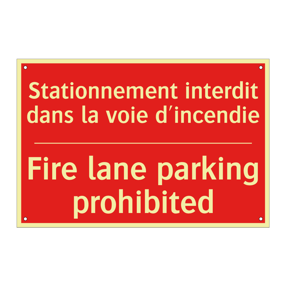 Stationnement interdit dans la /.../ - Fire lane parking prohibited