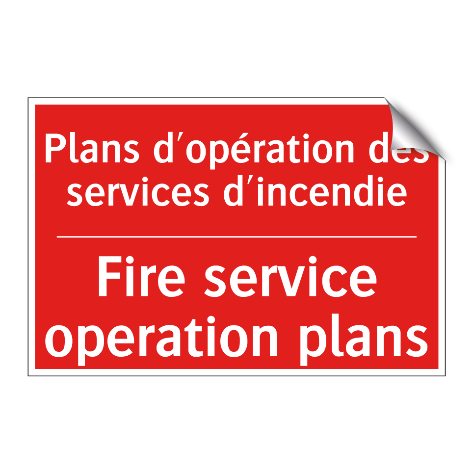 Plans d'opération des services /.../ - Fire service operation plans