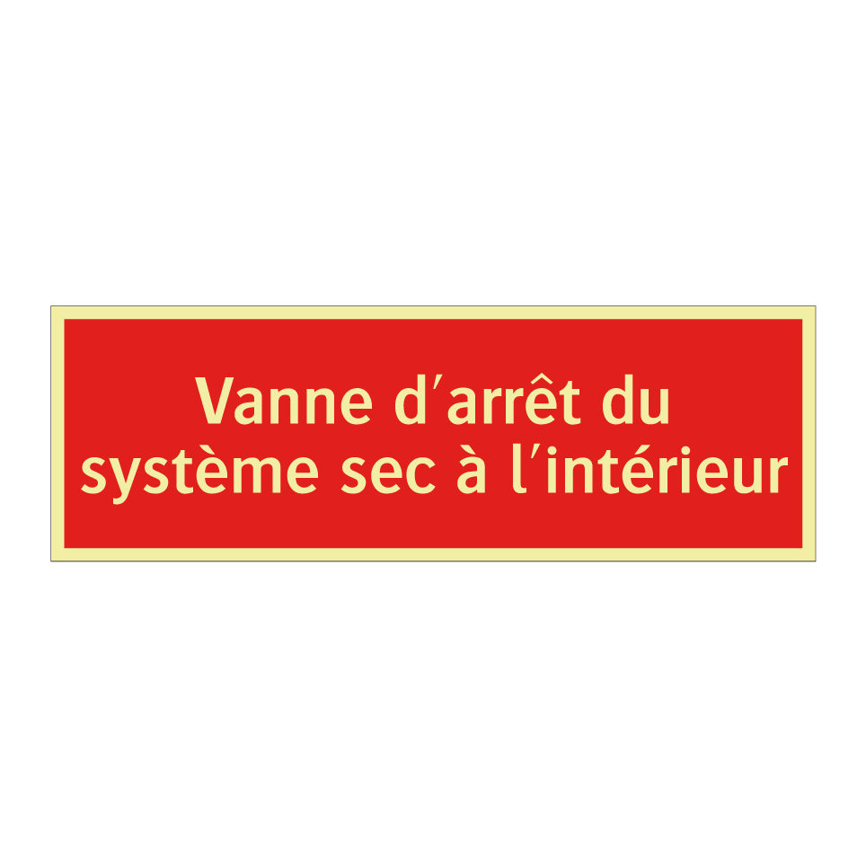Vanne d'arrêt du système sec à l'intérieur