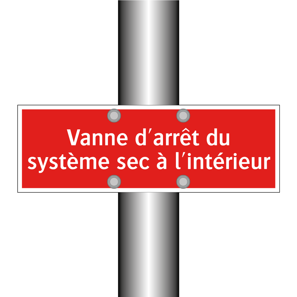 Vanne d'arrêt du système sec à l'intérieur